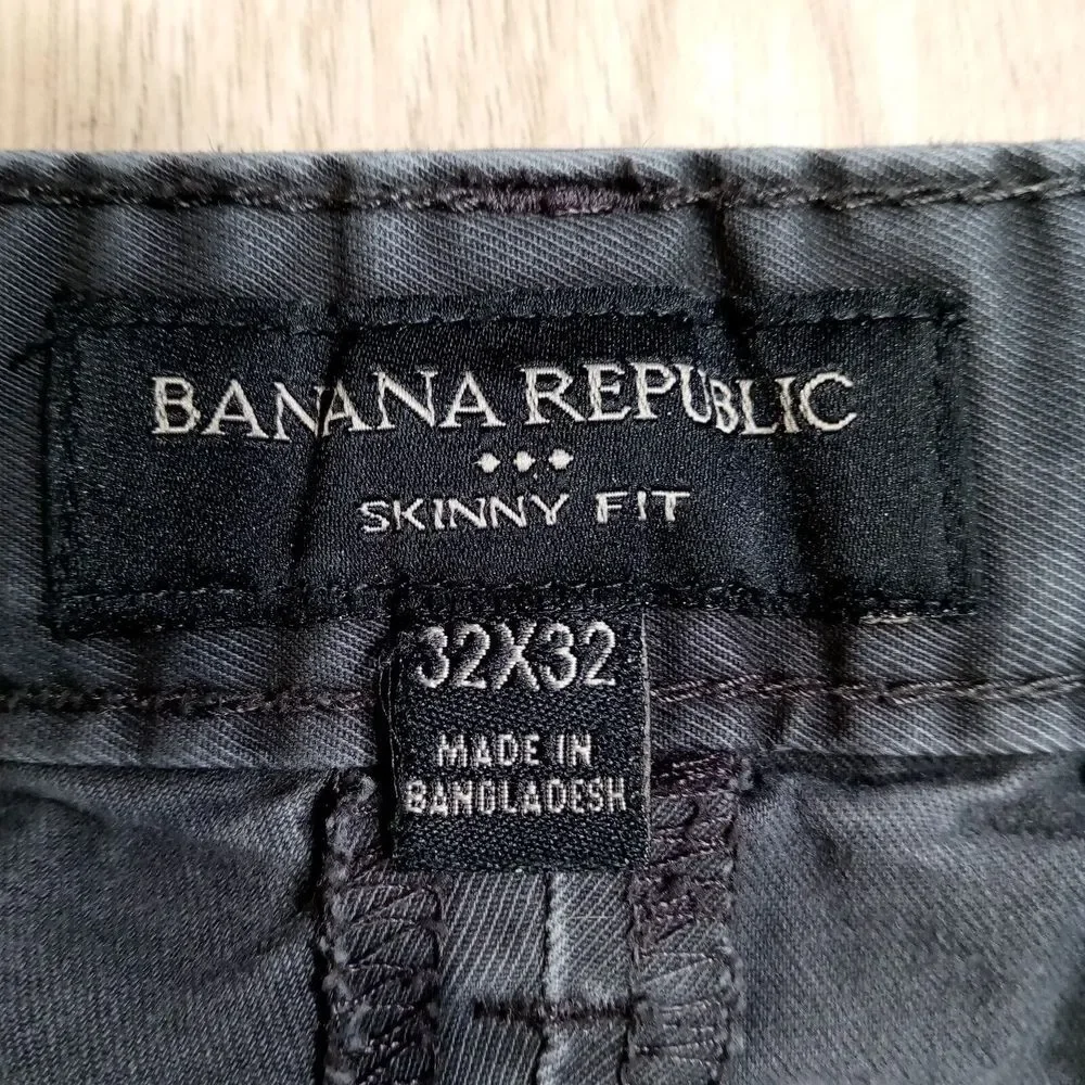 Banana Republic Pants‎ Mens 32x30* (tagged 32x32) Skin Fit Chino Gray Straight